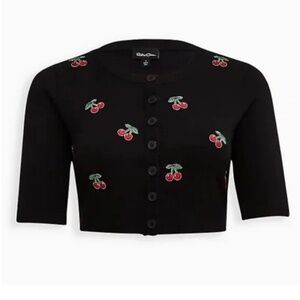 Cardigan Button-Front 3/4 Sleeve Cropped Sweater